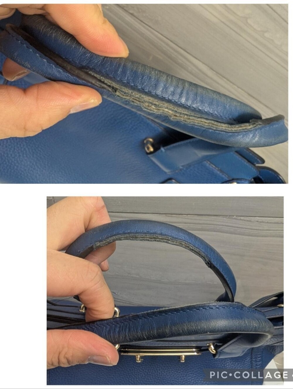 Coach Swagger 27 Carryall Pebbled Leather Blue Handbag Crossbody Strap - Picture 14 of 16